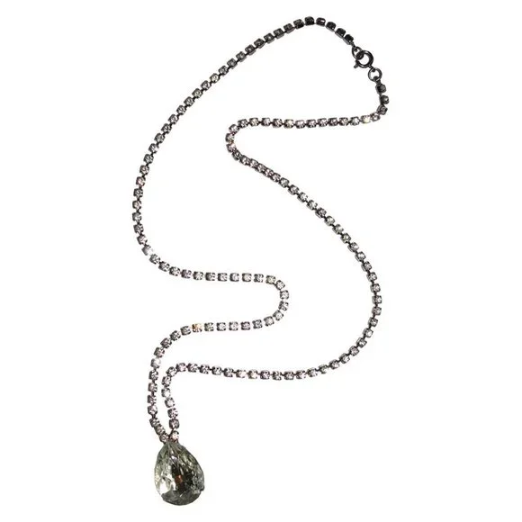 Kenneth Lane Tear Drop Rhinestone Necklace